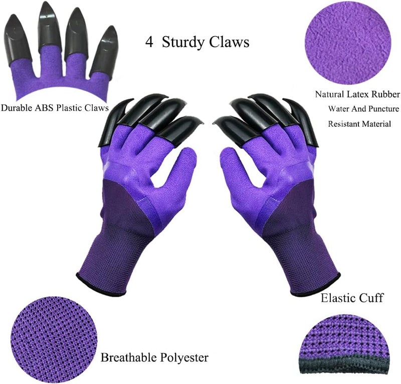 DCCPAA Garden Gloves with Claws,Claw Gardening Gloves for Digging,Planting, Weeding, Seeding-Waterproof for Men and Women - Image 2